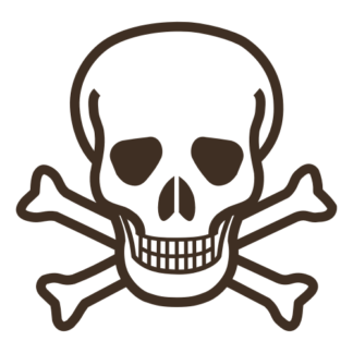 Skull Cross Bones Decal (Brown)